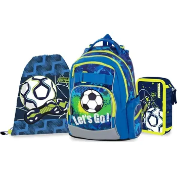 Školní batoh KARTON P+P Set 3dílný sada OXY GO fotbal batoh, dvoupatrový penál, sáček 8-37623/03/02