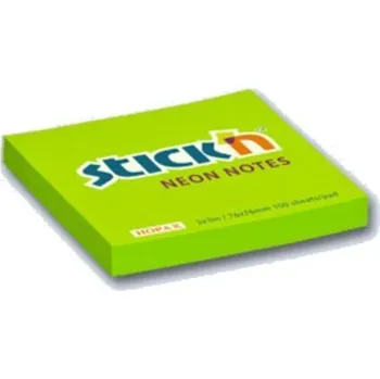 Samolepící bloček Bloček 76x76 Neonový zelený 100l Stick