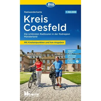 BVA Radwanderkarte Kreis Coesfeld 1:50.000, mit Knotenpunkten und km-Angaben, reiß- und wetterfest, GPS-Tracks Download, E-Bike - BVA BikeMedia GmbH