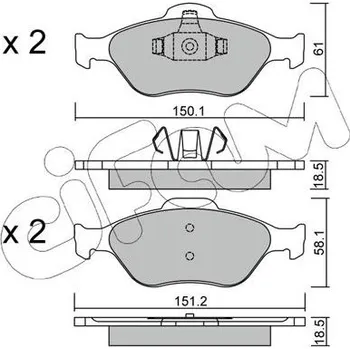 Brzdový systém Sada brzdových destiček, kotoučová brzda CIFAM 822-316-0