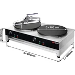 G.Gastro Palačinkovač - se 2 plotýnkami - Ø 40 cm vč. rozdělovače těsta