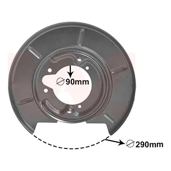 Brzdový kotouč Ochranný plech proti rozstřikování, brzdový kotouč VAN WEZEL 0620373