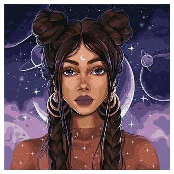 Set školních potřeb Malowanie po numerach - Kosmiczna dziewczyna