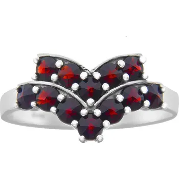 Prsten Český granát prsten stříbrný 120533 Velikost: 58