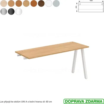 Psací stůl UE A 1600 R Hobis UNI - Stůl řetězící 160 x 60