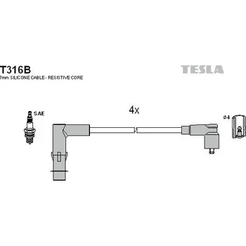 Zapalovací kabel Sada kabelů pro zapalování TESLA T316B