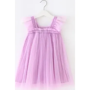 Dívčí šaty Dětské letní nadýchané šaty - jednobarevné (vel. 1-6 let) Barva: nachová, Velikost: 90/18 měsíců