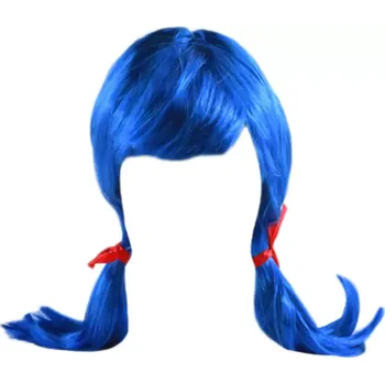 Karnevalový kostým Beruška modrá paruka s copánky 40cm OPBH1487 - SLEVA 3% s kodem radost25