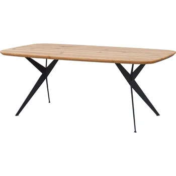 Jídelní stůl Dubový jídelní stůl Sistina s kovovou podstavou - 90 x 140 cm