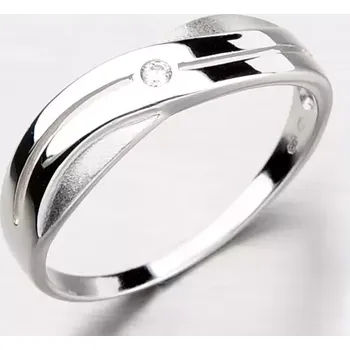 Oblečení a móda Dámský prsten bílé zlato 585 zirkon symetrický DZ1562-B velikost 48