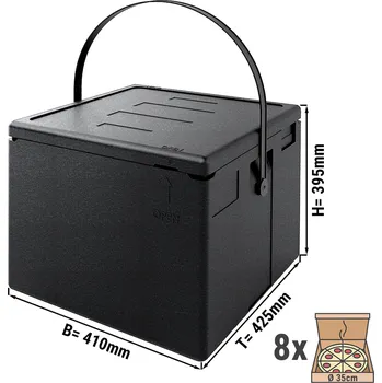 Pec na pizzu G.Gastro Pizza Holding Thermo Box – 8x Ø35 cm – Handle – Stackable, Dishwasher‑Safe