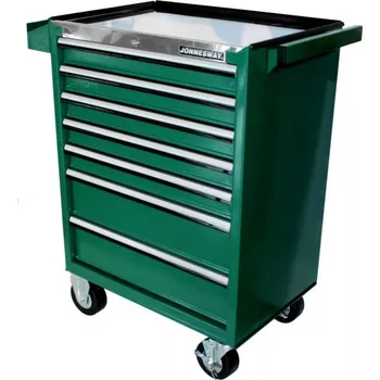 Nářadí pro automobil Dílenský vozík na nářadí se 7 zásuvkami, nerezová deska + madlo, Jonnesway C-7DS2