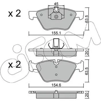 Brzdová destička Sada brzdových destiček, kotoučová brzda CIFAM 822-557-3