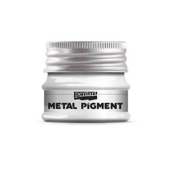 Výtvarná barva Pentart metalický pigmentový prášek 8g Metal pigment Barvy Pentart: třpytivě stříbrná
