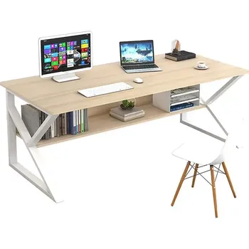 Psací stůl Psací stůl TARCAL 100 s policí - dub přírodní / bílá - SLEVA 3% s kodem radost25