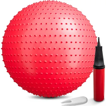 Gymnastický míč Hop-Sport Gymnastický míč s výčnělky 65cm červený