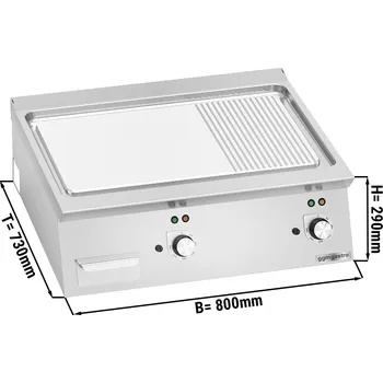 Kuchyňský gril G.Gastro Elektrický gril - hladký & drážkovaný (9,6 kW)