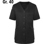 G.Gastro KARLOWSKY | Ladies' Tunic Essential – Black - Size 40 - Short-Sleeve - V-Neck - 95°C Washable