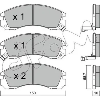 Brzdová destička Sada brzdových destiček, kotoučová brzda CIFAM 822-134-0