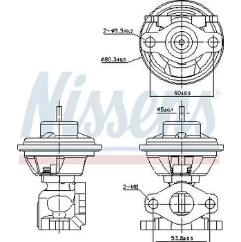 Váha vzduchu AGR-Ventil NISSENS 98479