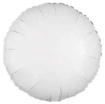 Balónek Balon foliowy metalik biały okrągły 43cm
