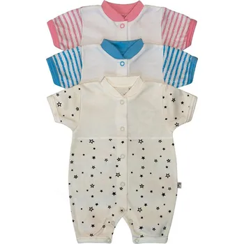 Kojenecký body Baby Service Bavlněné body - kraťasy Hvězdy a pruhy Růžová Vel. 56