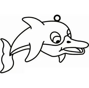 Závěsná sklíčka k vybarvení barvami na sklo cca 8 cm - 31. DELFÍN