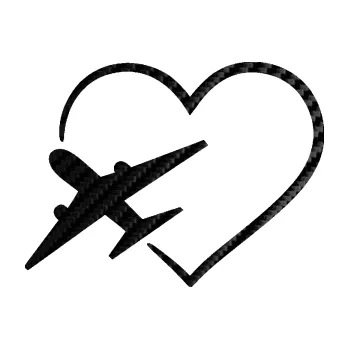 Polep vozidla SAMOLEPKA Láska k létání 001 levá (50 - 3D karbon černý) NA AUTO, NÁLEPKA, FÓLIE, POLEP, TUNING, VLASTNÍ TEXT, TISK, AUTOSAMOLEPKY.cz, POLEPY, OBRÁZEK, LOGO, SAMOLEPKY