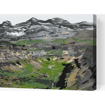 Malování podle čísel - Kaňon Ordesa, Španělsko Velikost: 30x40cm, Rámování: Pouze srolované plátno