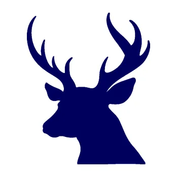 Samolepící dekorace SAMOLEPKA Jelen 009 levá silueta s parožím (23 - tmavě modrá) NA AUTO, NÁLEPKA, FÓLIE, POLEP, TUNING, VLASTNÍ TEXT, TISK, AUTOSAMOLEPKY.cz, POLEPY, OBRÁZEK, LOGO, SAMOLEPKY