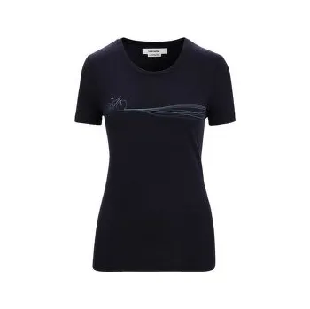 Icebreaker Tech Lite II SS Tee Cadence Paths Women Midnight Navy modrá S