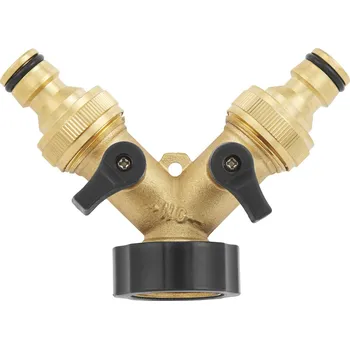 Rozdělovač PARKSIDE® Nástrčný systém / Mosazný dvojitý rozdělovač (mosazný dvojitý rozdělovač)