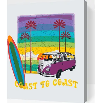 Malování podle čísel - Od pobřeží k pobřezí Velikost: 30x40cm, Rámování: Pouze srolované plátno