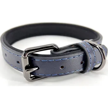 Obojek pro psa Vsepropejska Pasco kožený obojek pro psa | 24 - 43 cm Barva: Tmavě-modrá, Obvod krku: 24 - 30 cm, Šířka: 1,5 cm
