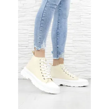 Dámské tenisky Sport Béžové kotníkové plátěnky 81141-4BE Velikost: 40