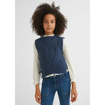 Dívčí oblečení Mayoral dívčí pletená vesta 7381 - 49 modrá Rozměr: 157 (14 let)