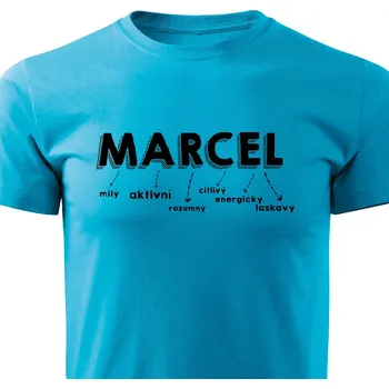Pánské tričko Pánské tričko Marcel Barva: Tyrkysová, Velikost: L