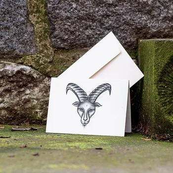 Přání s obálkou potištěno originální kresbou od Alči, znamení Kozoroh