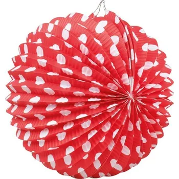 Karnevalový doplněk Lampion červený s puntíky 23 cm 9231