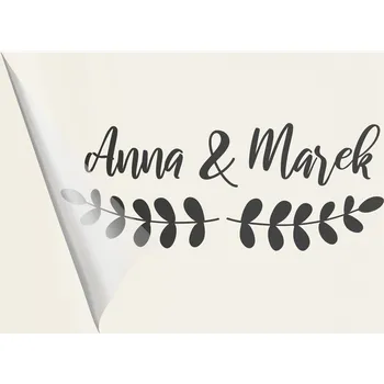 Svatební dekorace Transparentní svatební samolepka s vlastními jmény ( 10 Ks ) - LÍSTKY