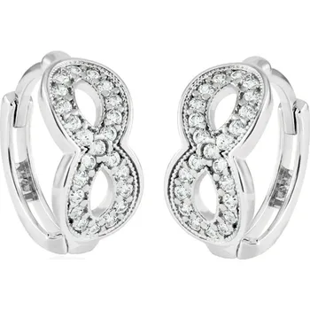 Náušnice GEMMAX Náušnice Nekonečno z bílého zlata - kroužky Ø 12 mm – zlatý šperk ryzosti 585/1000 v Dárkovém balení s Certifikátem GLEWB-12-39661