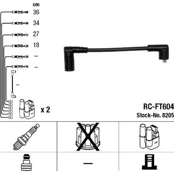 Zapalovací kabel Sada kabelů pro zapalování NGK 8205