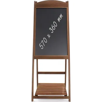 Reklamní dřevěný stojan 42x112cm, křídová tabule s policí