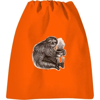 Sportovní vak Vak na záda s potiskem Lenochod s kávou na vaku