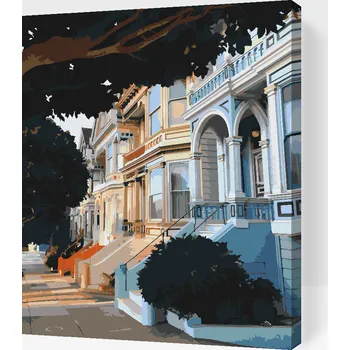 Malování podle čísel - Painted ladies San Francisco Velikost: 30x40cm, Rámování: Pouze srolované plátno
