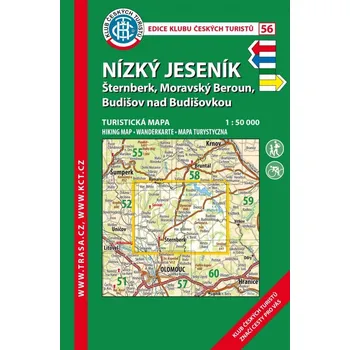 Trasa - KČT Laminovaná turistická mapa - Nízký Jeseník, 6. vydání, 2017