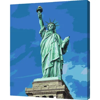 Malování podle čísel - Socha svobody Velikost: 30x40cm, Rámování: Pouze srolované plátno
