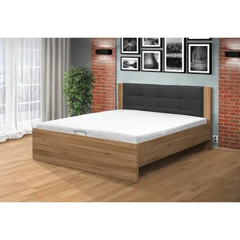 Postel Nabytekmorava Lukrativní postel Markéta 140 s motorovým otevíráním ÚP Barva: OŘECH LYON / ŠEDÁ