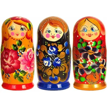 Dřevěná hračka TifanTEX Matrjoška 5ks 11cm Original M1