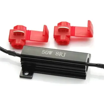 Autožárovka Rabel canbus filtr pro žárovku 12V 50W 8 ohm + 2 x RE06, hliníkové pouzdro